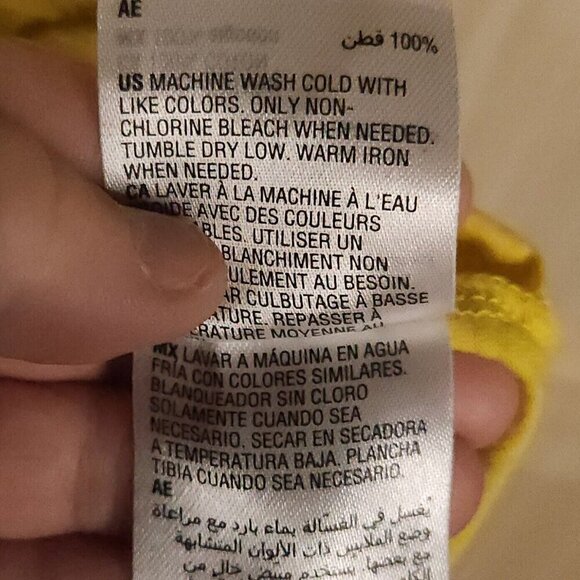 Style & Co. Yellow Swiss Dot Mixed Material Top Medium - Picture 8 of 8